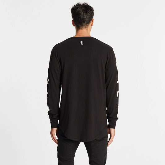 Inferno Dual Curved Long Sleeve T-Shirt Jet Black