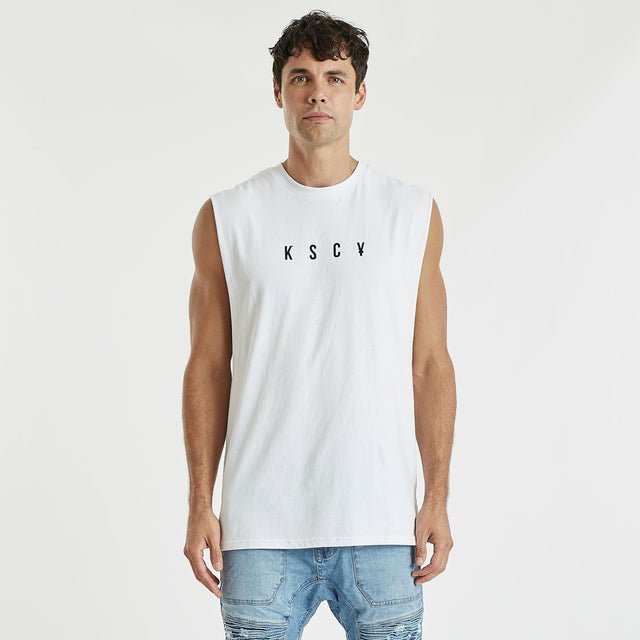 Join Step Hem Muscle Tee White
