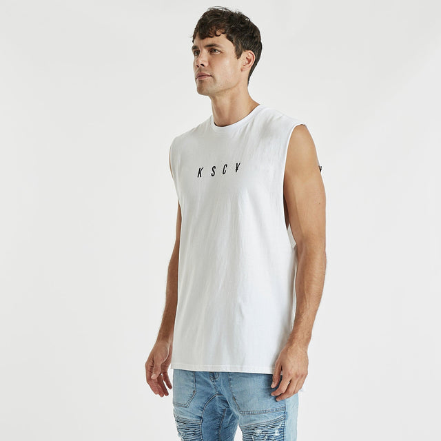 Join Step Hem Muscle Tee White