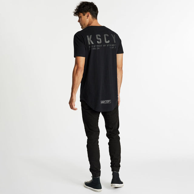 Justice Dual Curved T-Shirt Jet Black