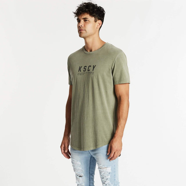 Justice Dual Curved T-Shirt Pigment Khaki