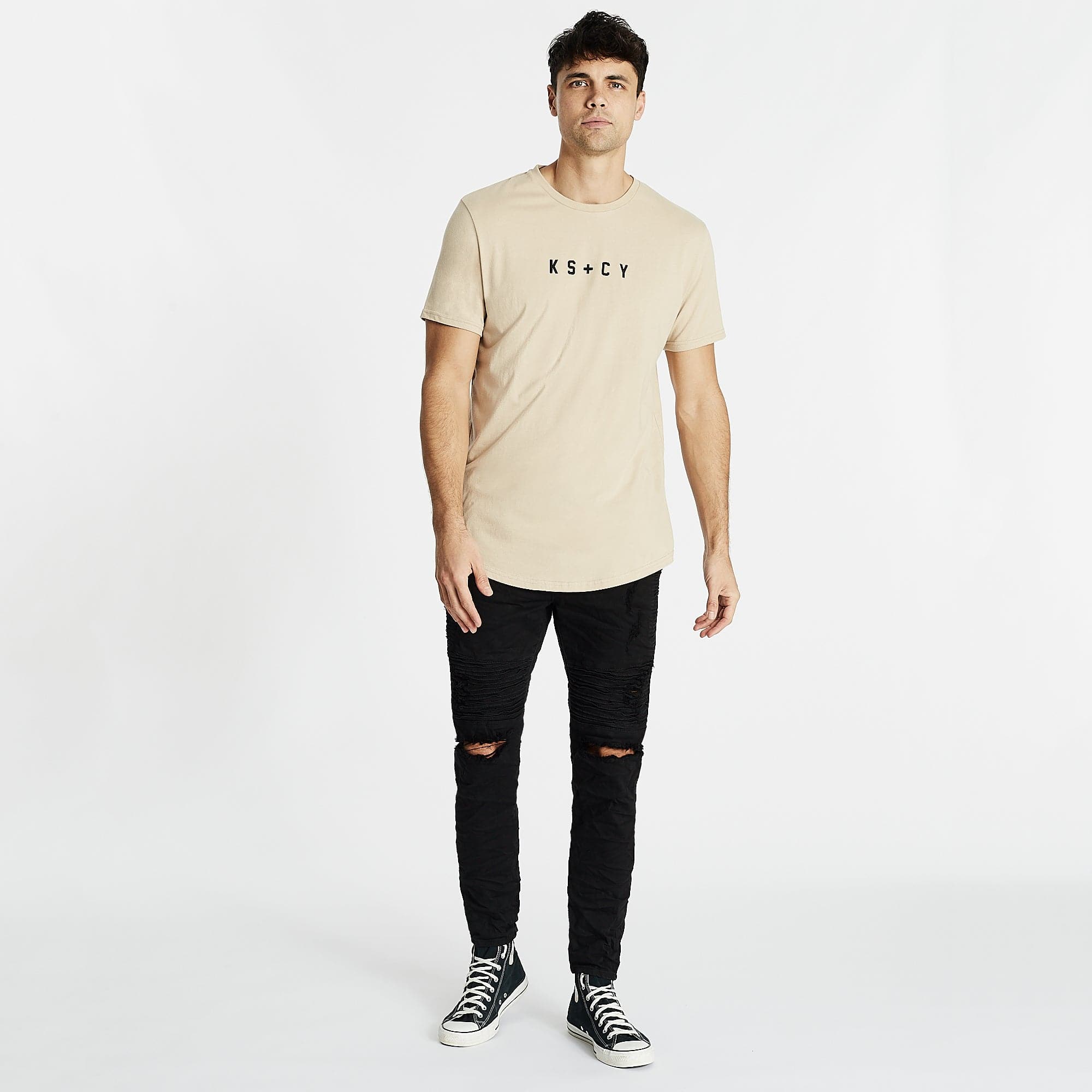 Laceration Dual Curved T-Shirt Sand