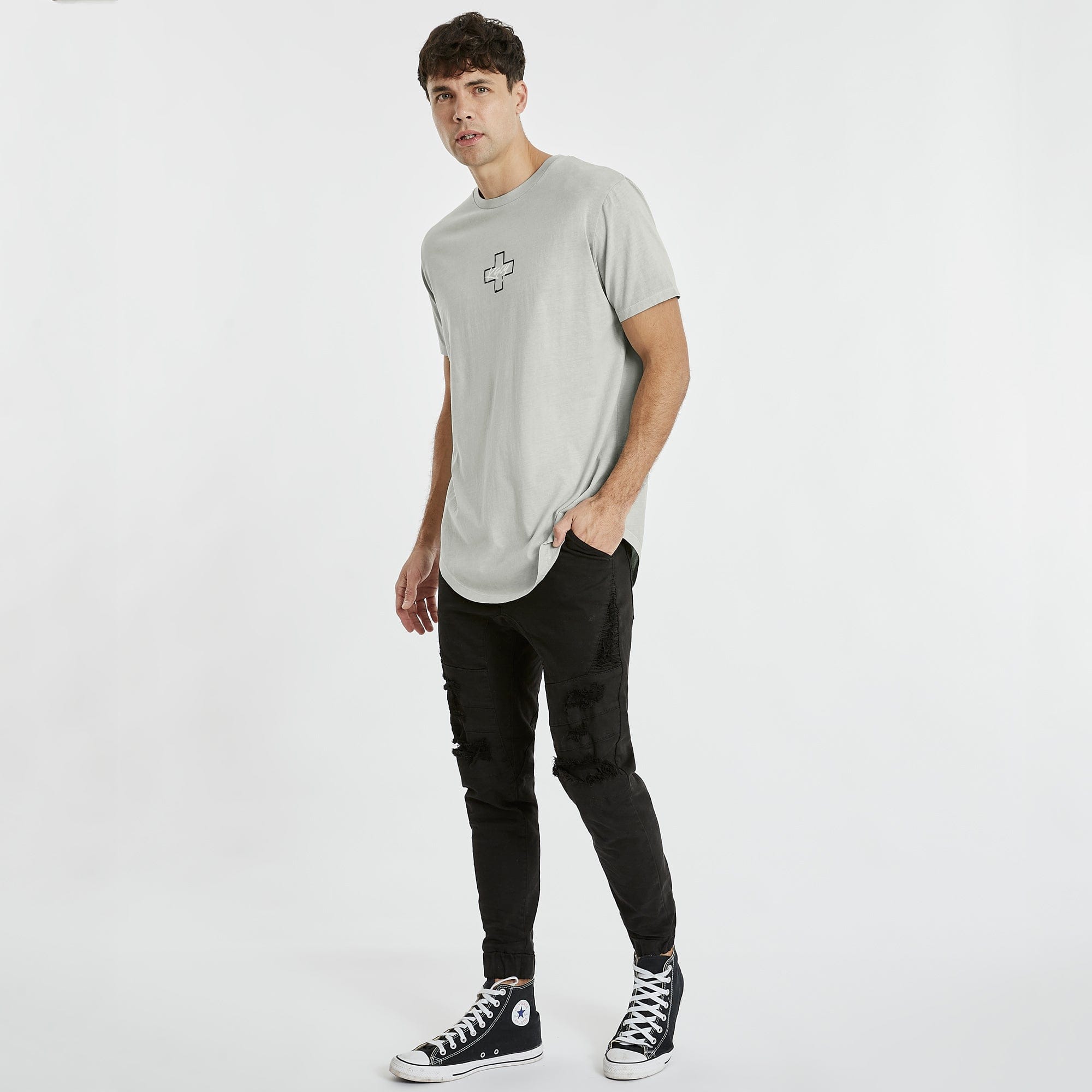 Latigo Dual Curved T-Shirt Pigment Grey