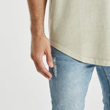 Liar Dual Curved T-Shirt Pigment Oatmeal