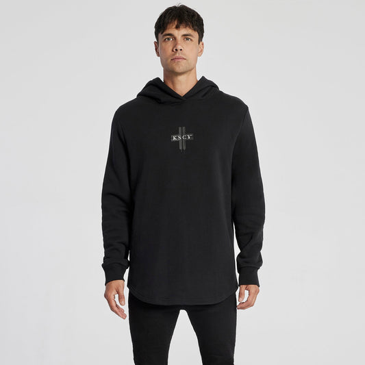 Lightening Dual Curved Hoodie Jet Black