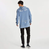 Lost Boys Step Hem Hoodie Acid Blue