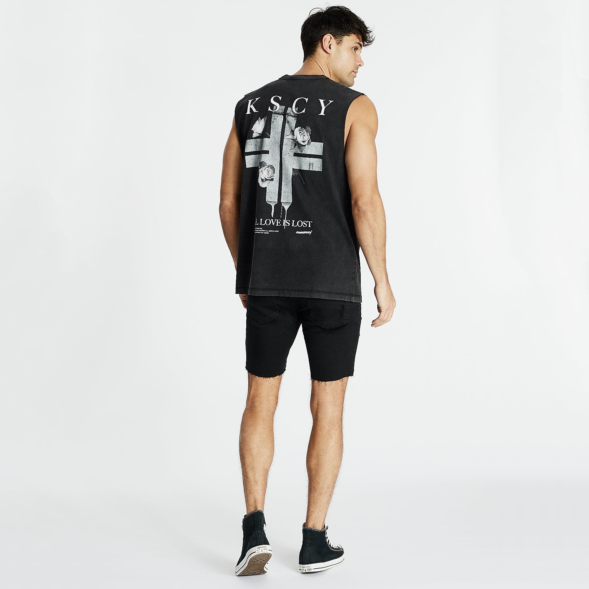Lost Love Standard Muscle Tee Mineral Black