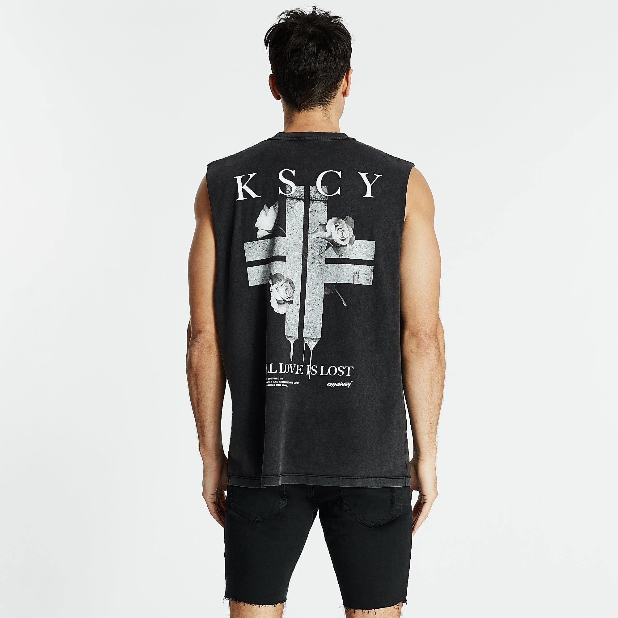 Lost Love Standard Muscle Tee Mineral Black