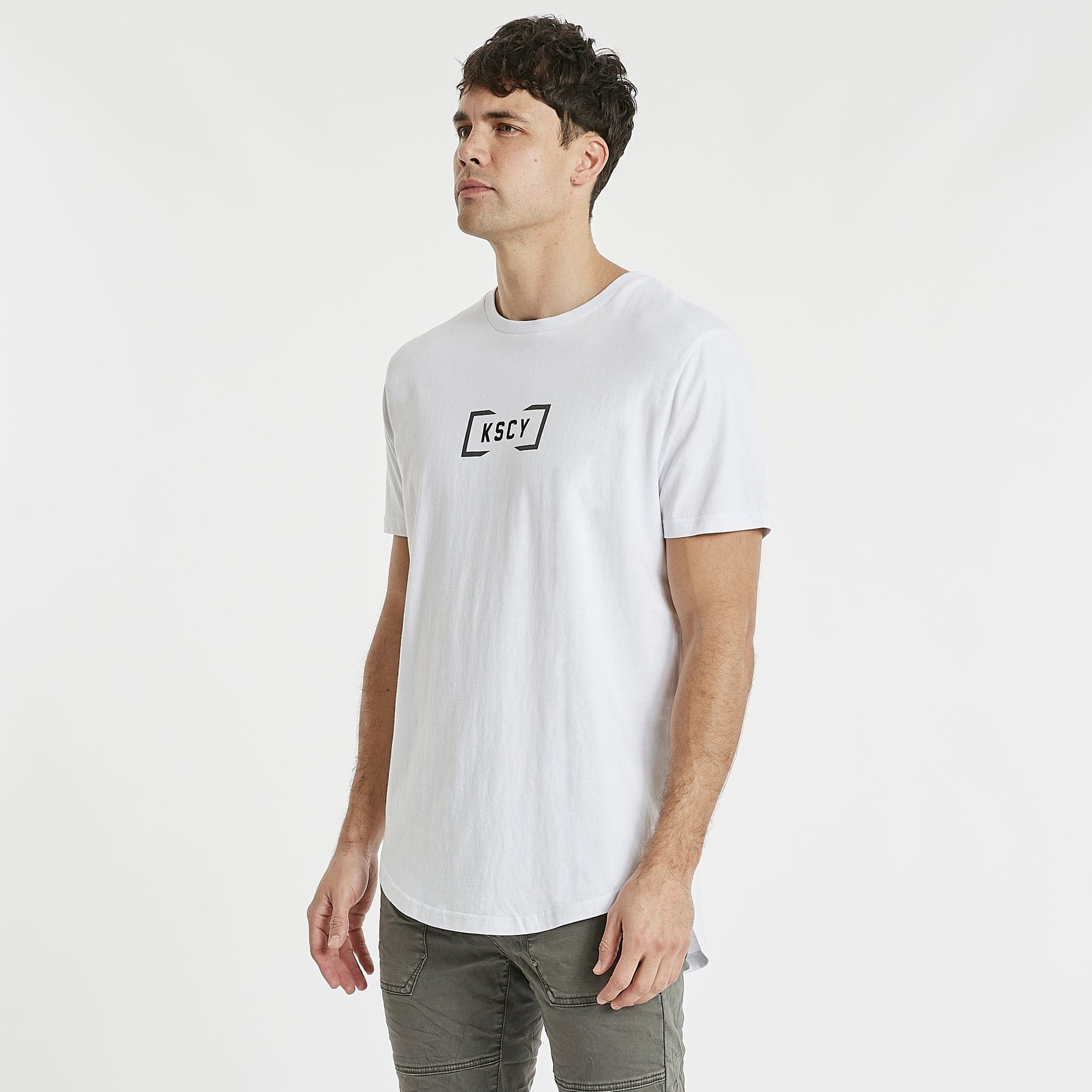 Louden Dual Curved T-Shirt White – Kiss Chacey