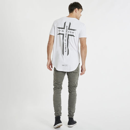 Louden Dual Curved T-Shirt White