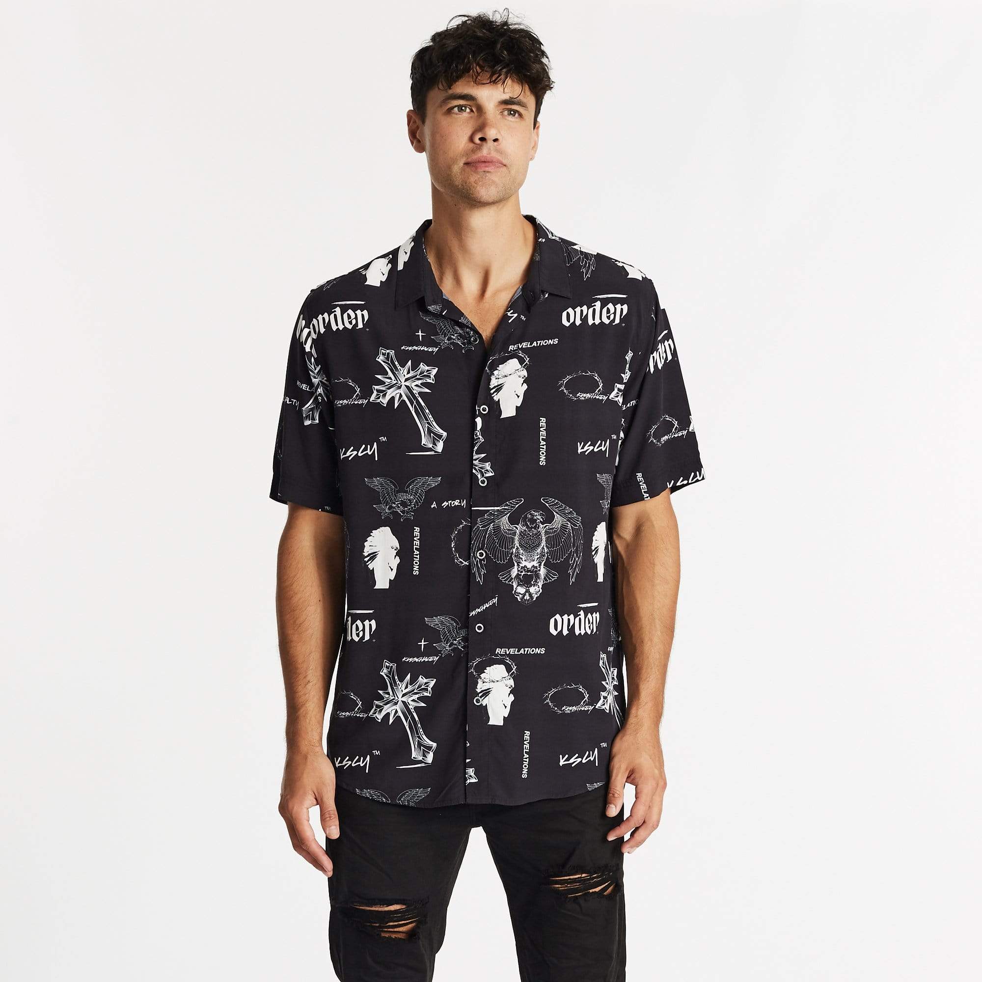 Loyalty Relaxed Short Sleeve Shirt Black Print