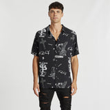 Melodramatic Relaxed Short Sleeve Shirt Black Print