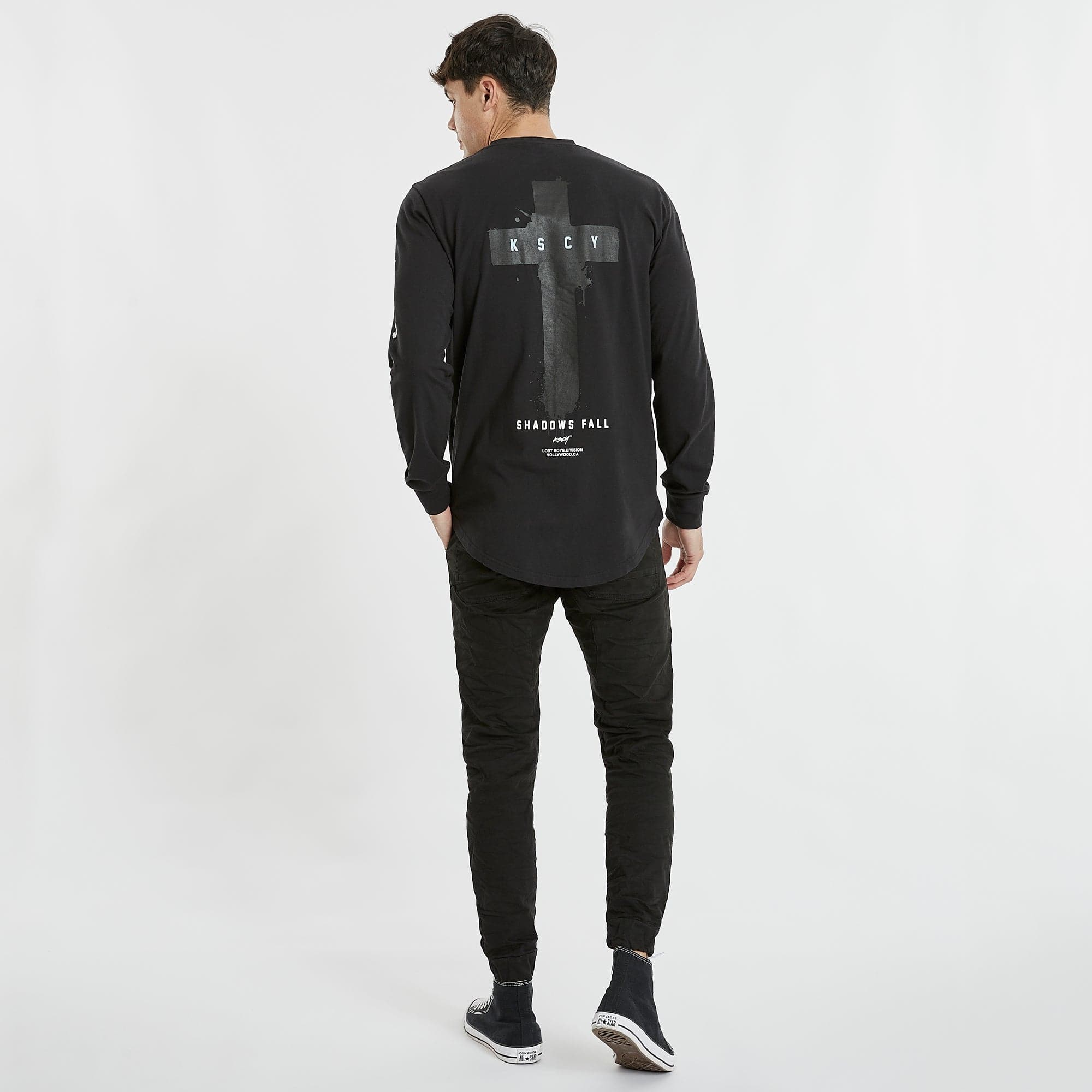 Miramar Dual Curved Long Sleeve T-Shirt Jet Black