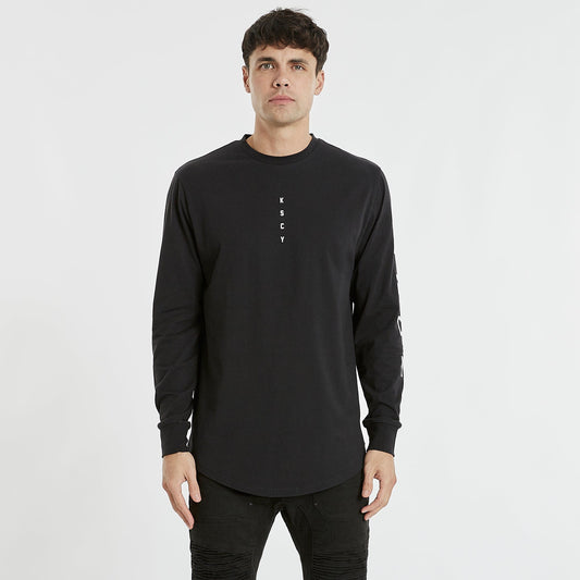 Miramar Dual Curved Long Sleeve T-Shirt Jet Black