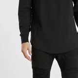 Miramar Dual Curved Long Sleeve T-Shirt Jet Black