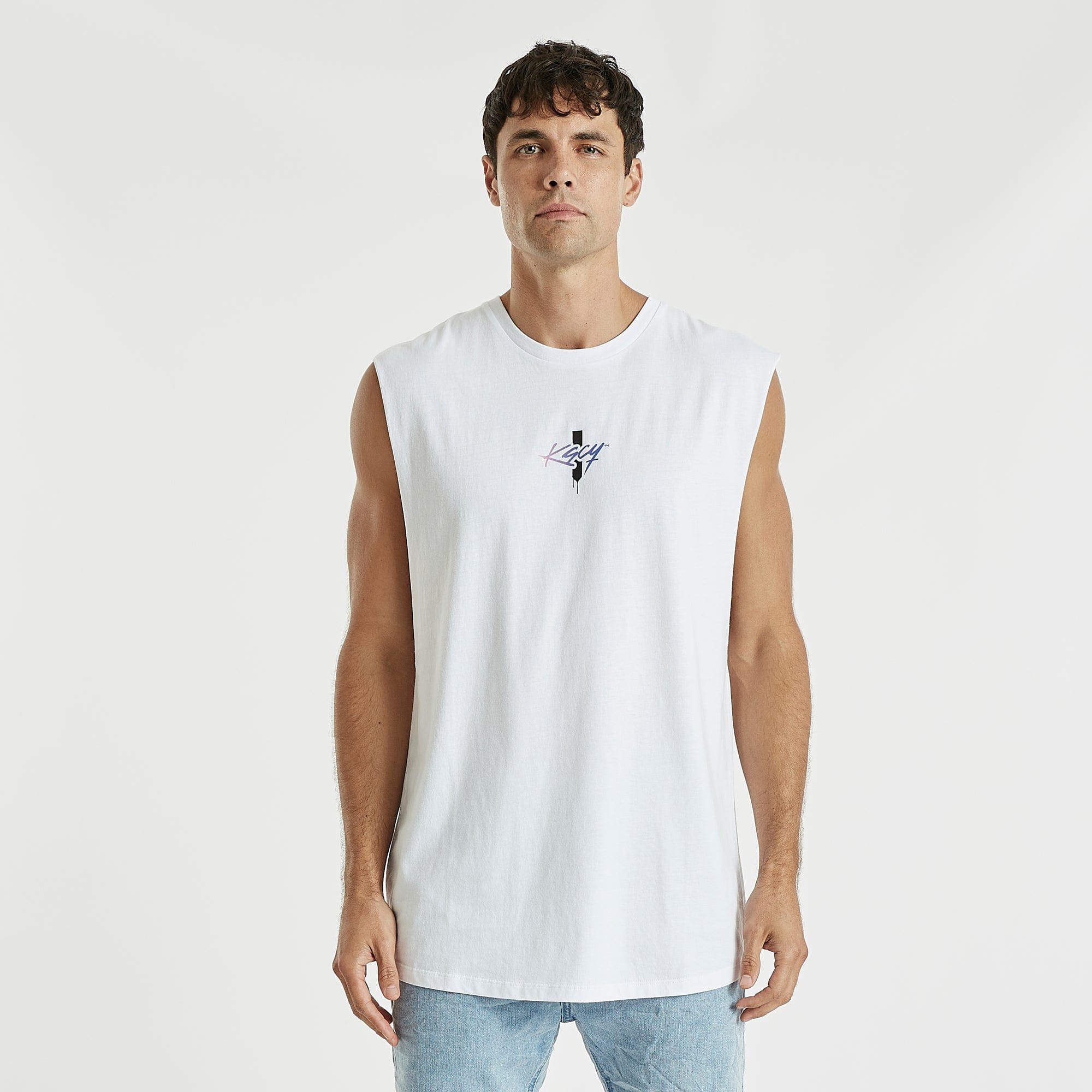Misfit Dual Curved Muscle Tee White