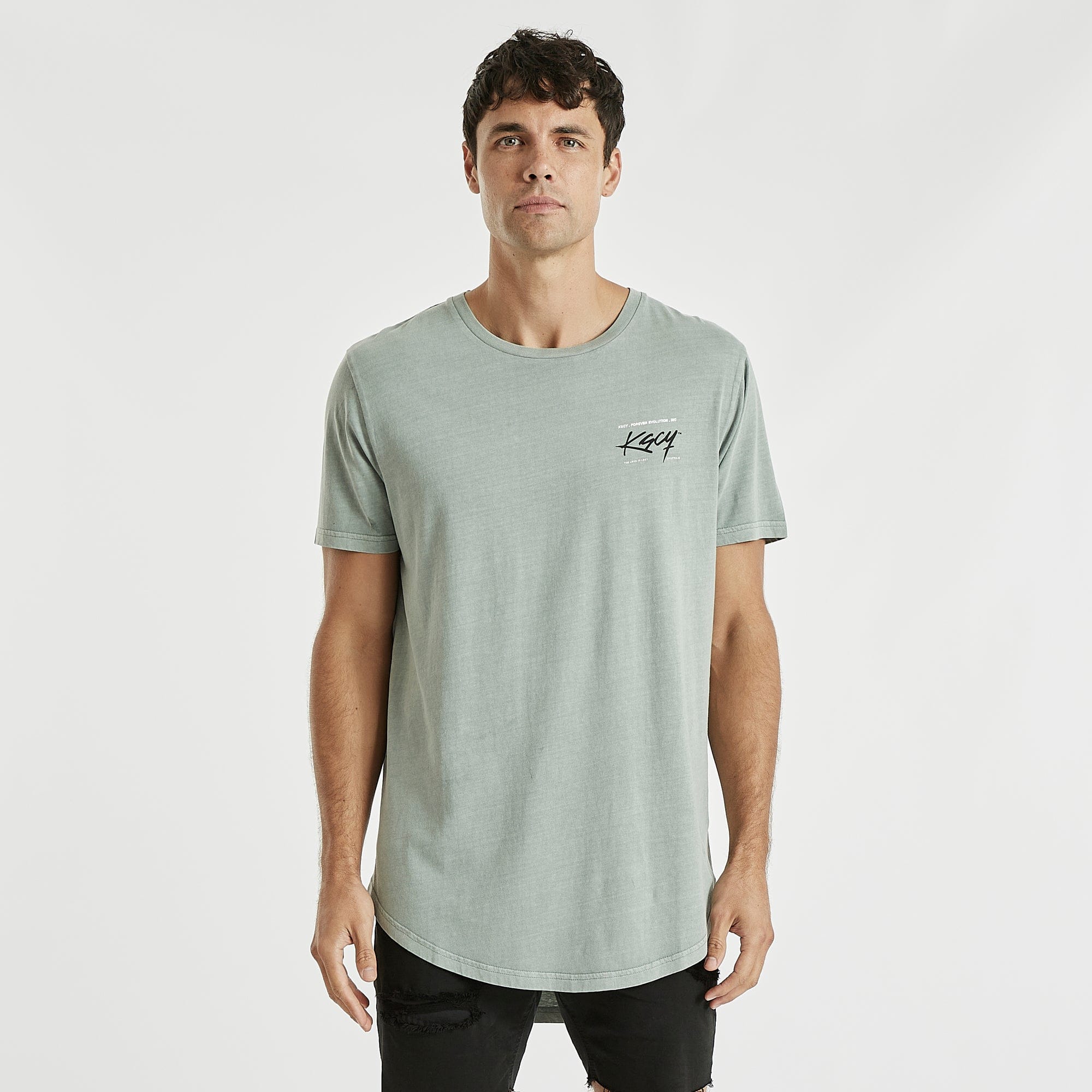 Misusing Dual Curved T-Shirt Pigment Slate Gray