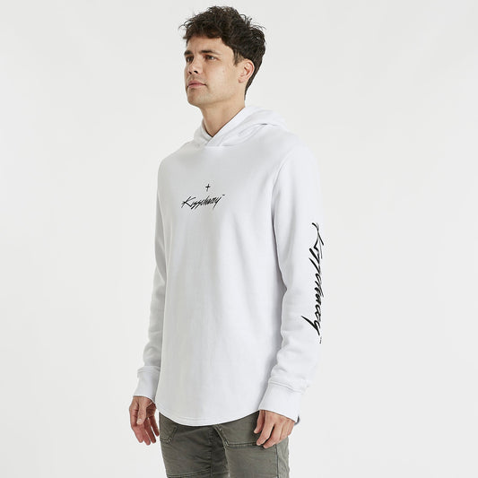 Montage Hooded Dual Curved Jumper White