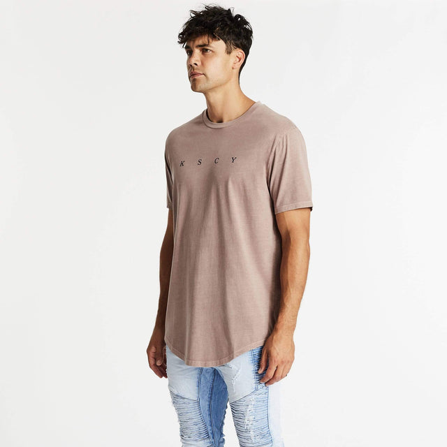 No Goodbyes Dual Curved T-Shirt Pigment Shadow Mauve