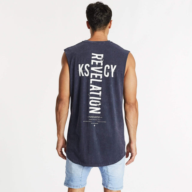 Now & Forever Dual Curved Muscle Tee Acid Navy
