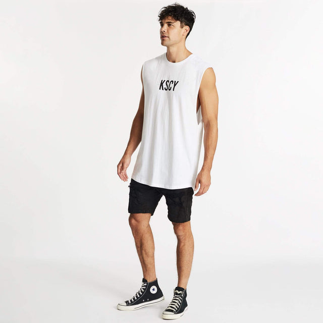 Now & Forever Dual Curved Muscle Tee White