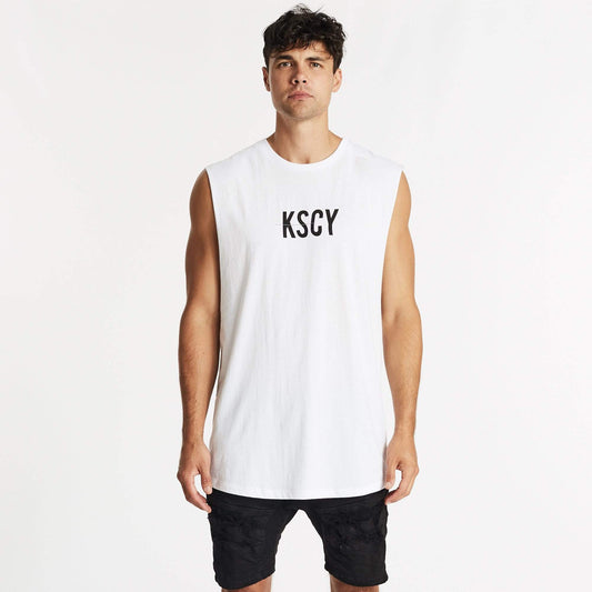 Now & Forever Dual Curved Muscle Tee White