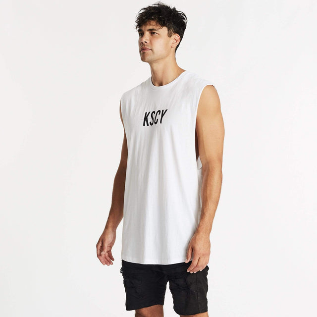 Now & Forever Dual Curved Muscle Tee White