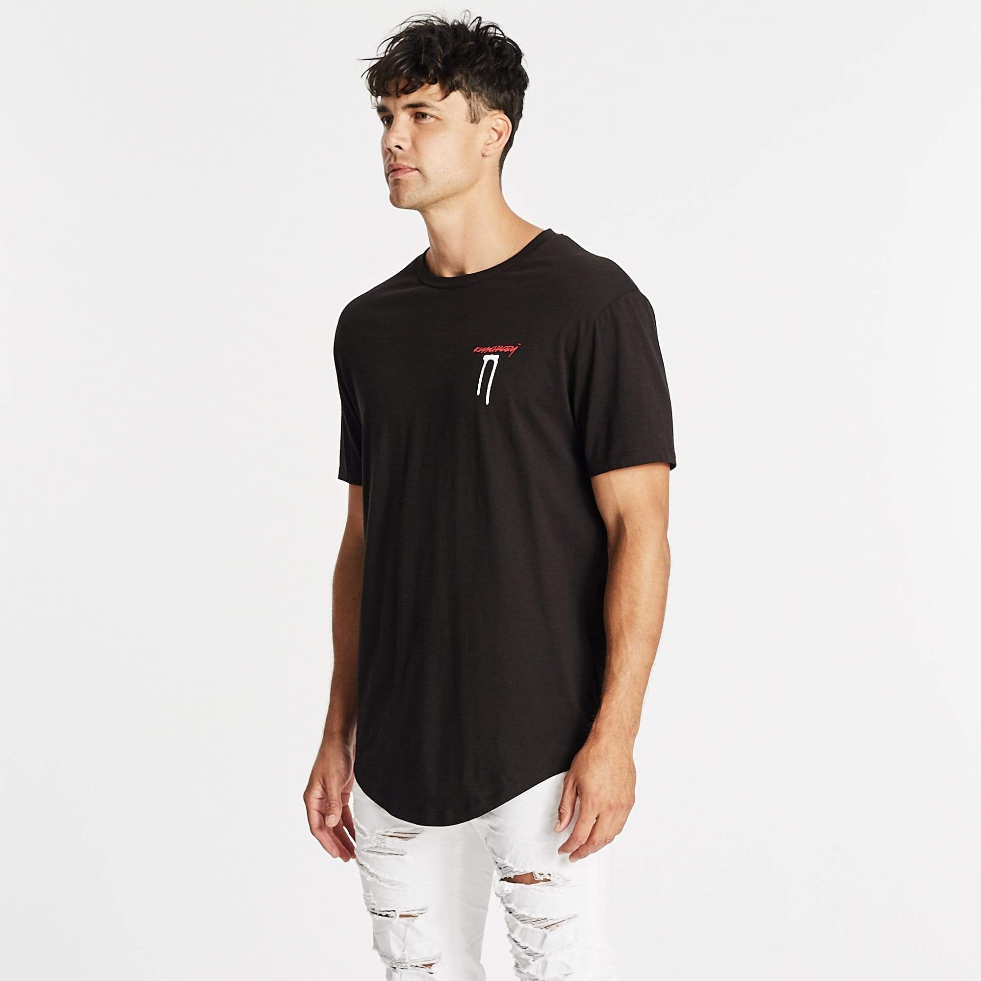 Ombre Dual Curved T-Shirt Jet Black – Kiss Chacey