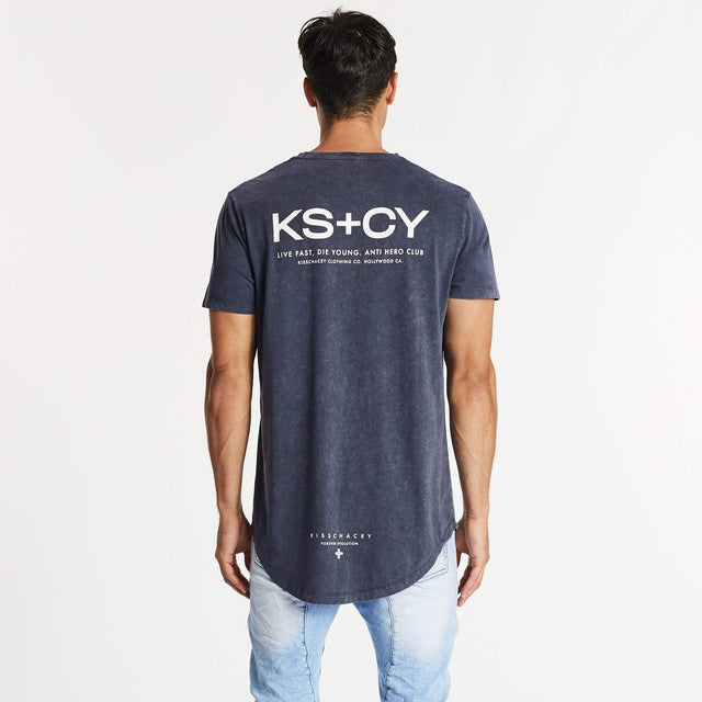 Own Terms Dual Curved T-Shirt Acid Navy