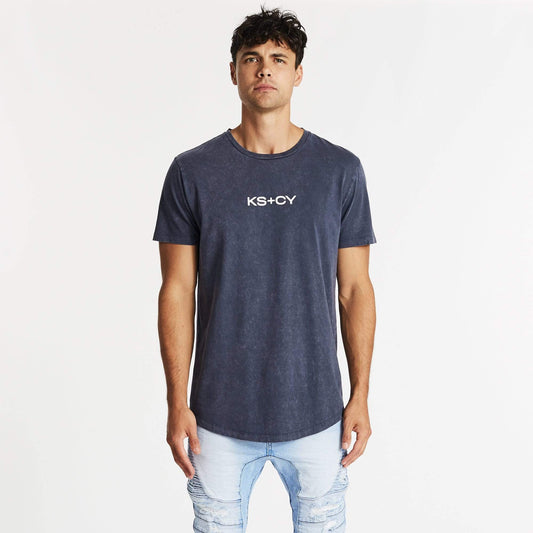 Own Terms Dual Curved T-Shirt Acid Navy