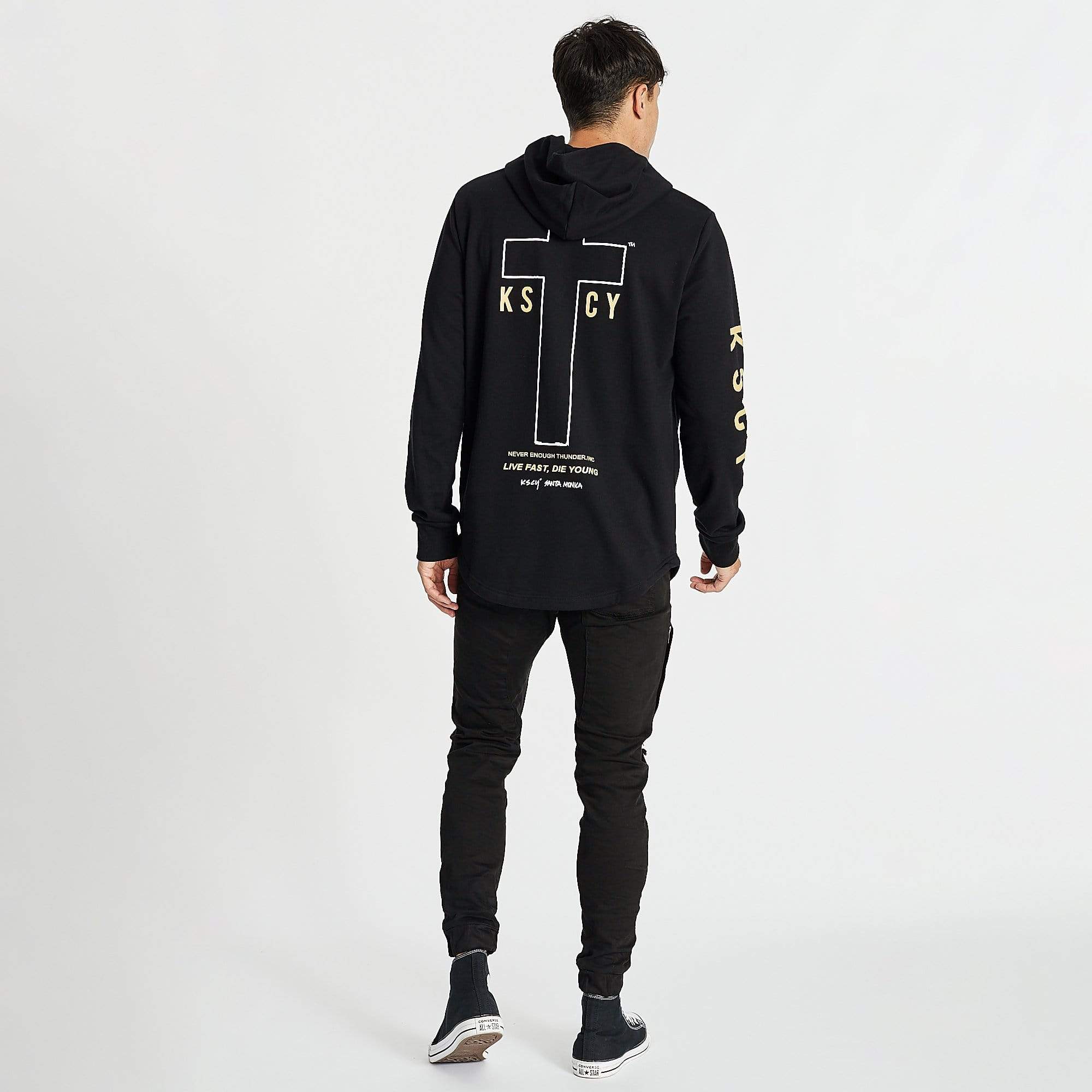Prepared Dual Curved Hoodie Jet Black