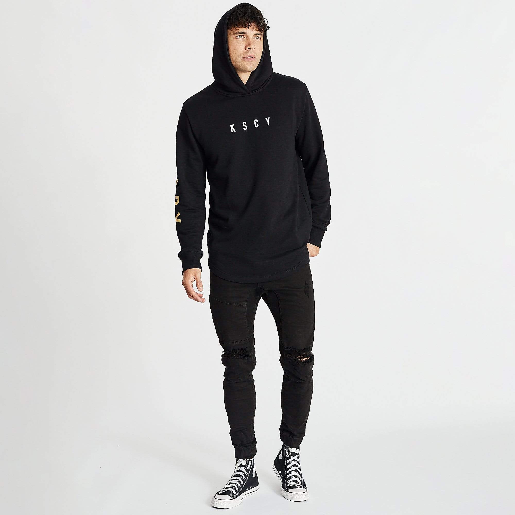 Prepared Dual Curved Hoodie Jet Black