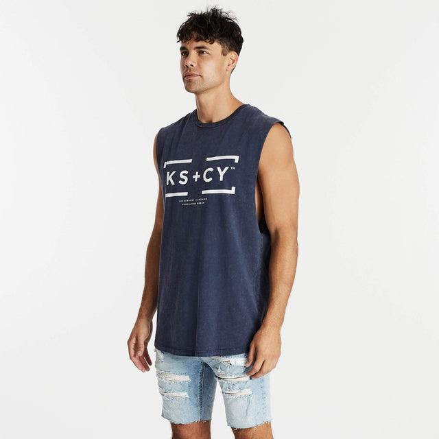 Profile Dual Curved Muscle Tee Acid Navy