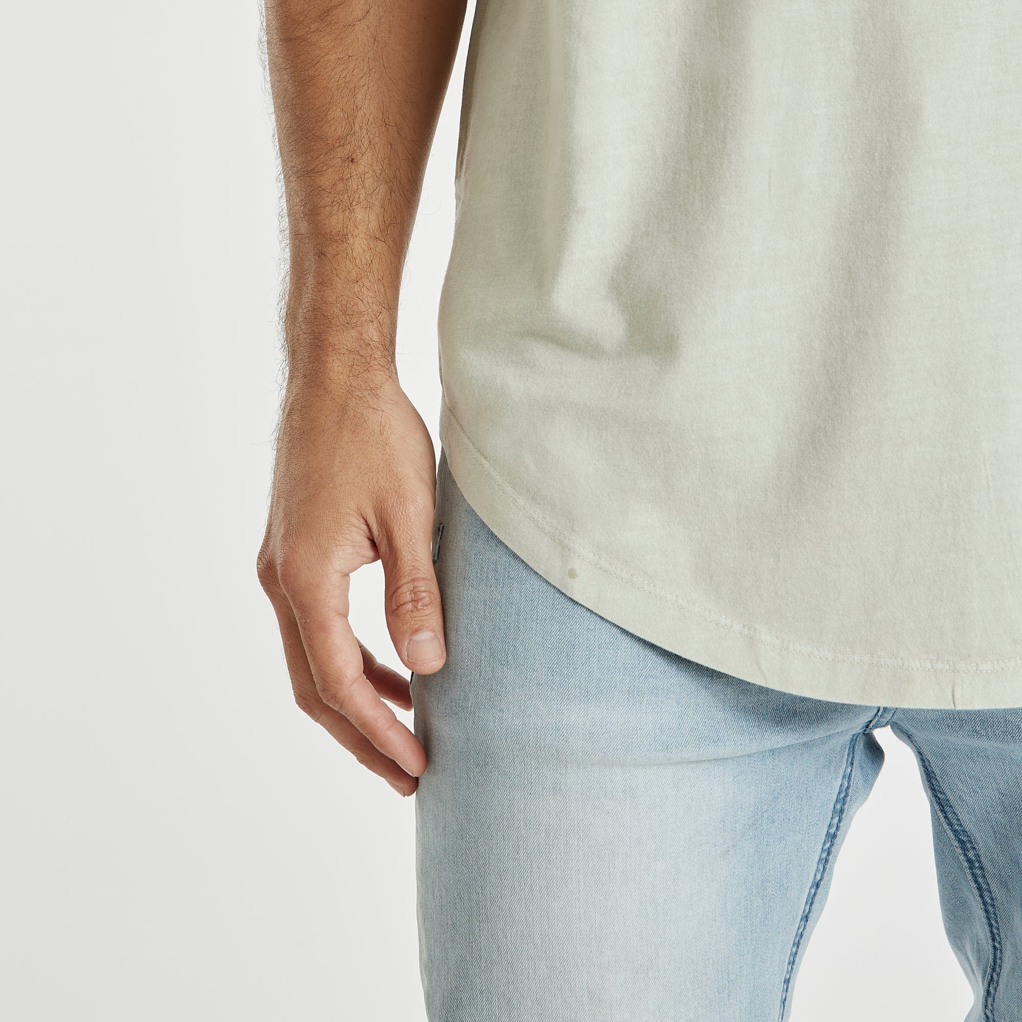 Racing Dual Curved T-Shirt Pigment Stone