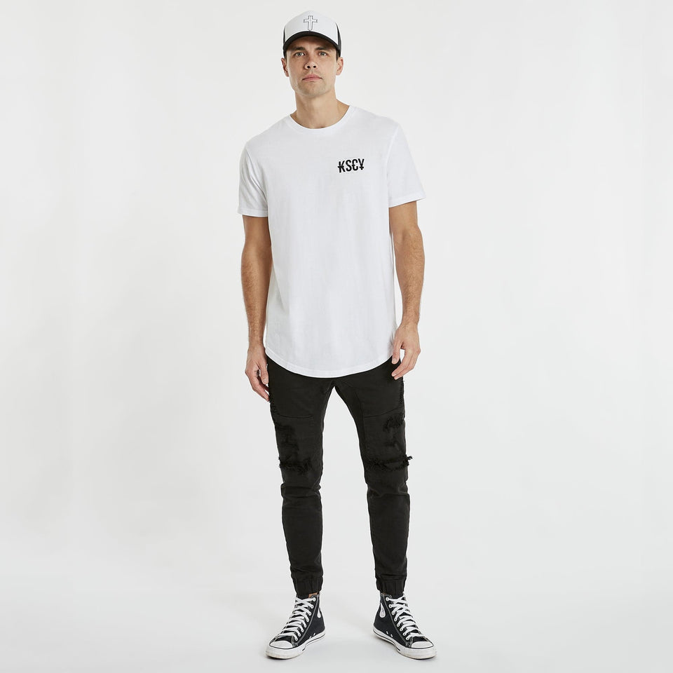 Rambla Dual Curved T-Shirt White – Kiss Chacey