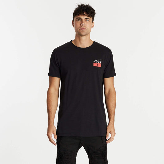 Realisation Step Hem T-Shirt Jet Black