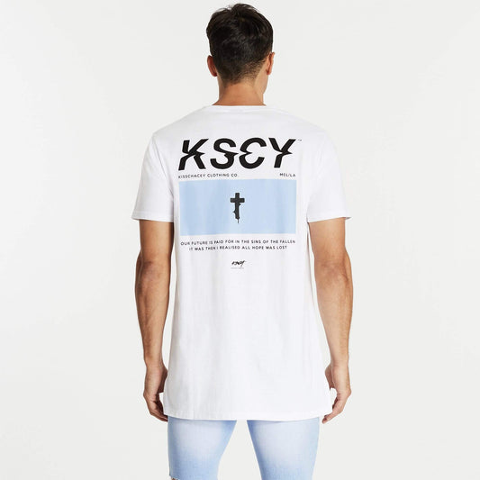 Realisation Step Hem T-Shirt White