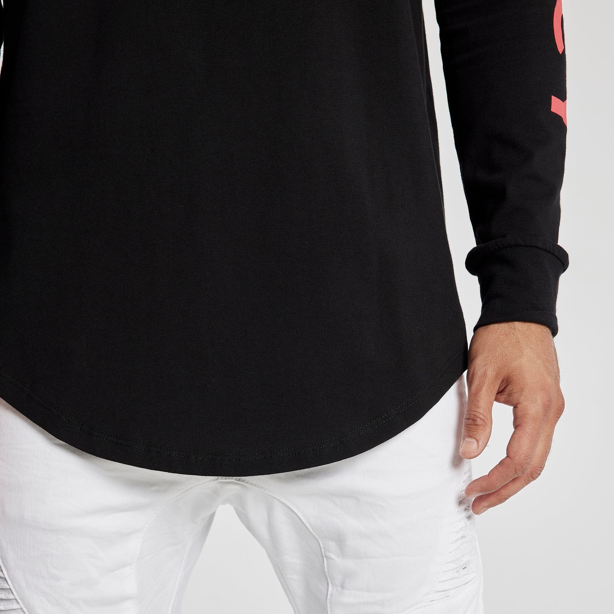 Replace Dual Curved Long Sleeve T-Shirt Jet Black