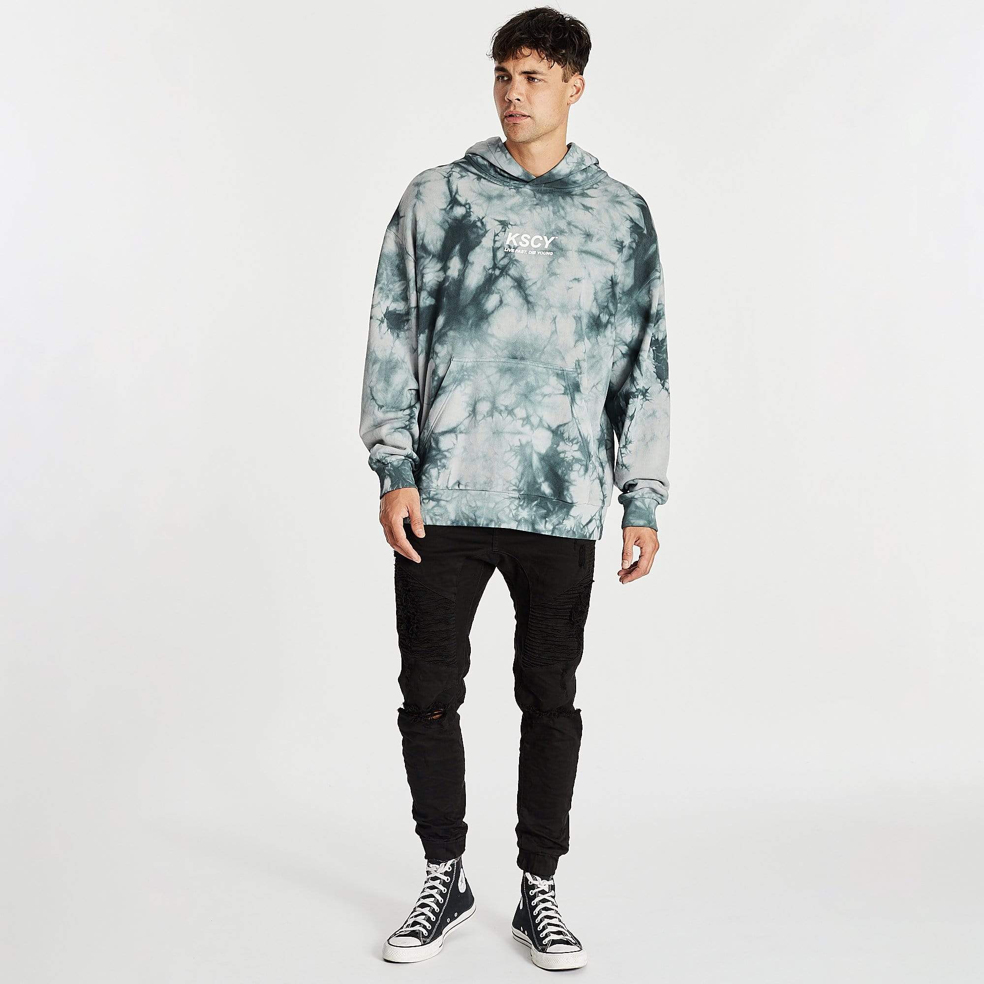 Revelations Relaxed Hoodie Tie Dye Black – Kiss Chacey