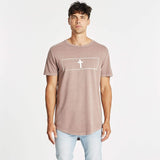 Run The Night Dual Curved T-Shirt Pigment Mauve