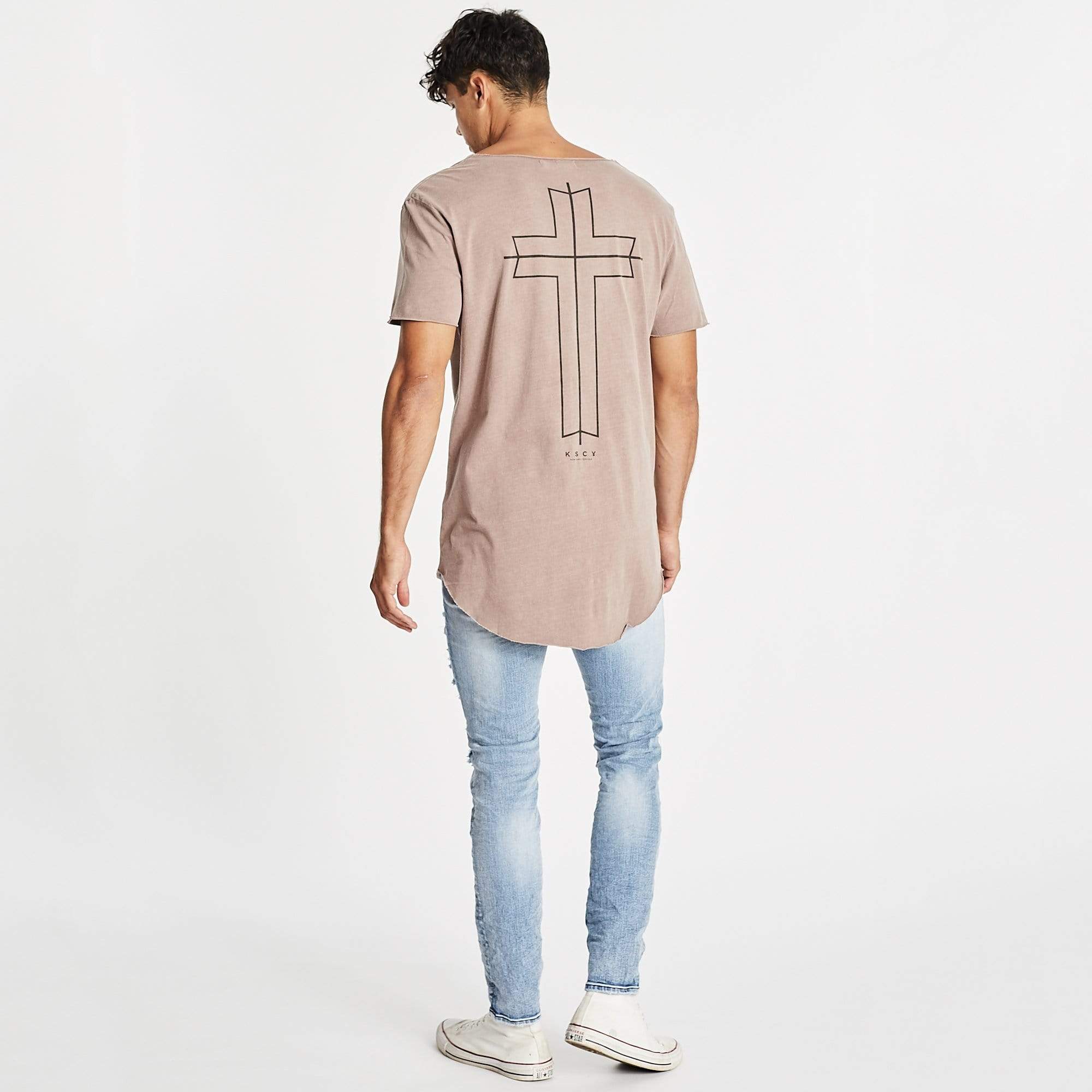 Sedona Raw V Neck T-Shirt Pigment Mauve