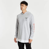 Shadows Layered Hoodie Grey Marle