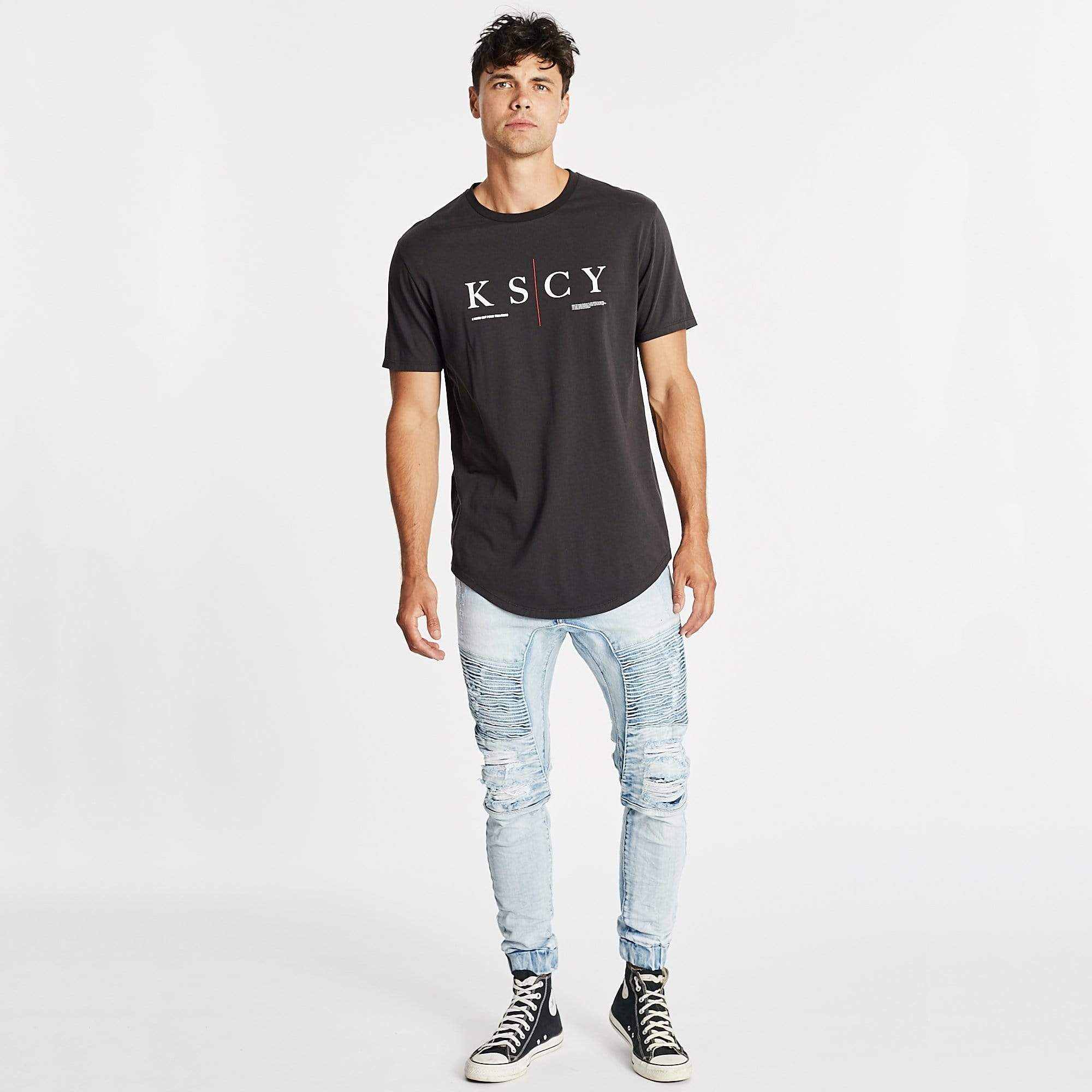 Show Low Dual Curved T-Shirt Pigment Black