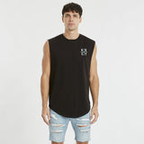 Speedway Dual Curved Muscle Tee Jet Black