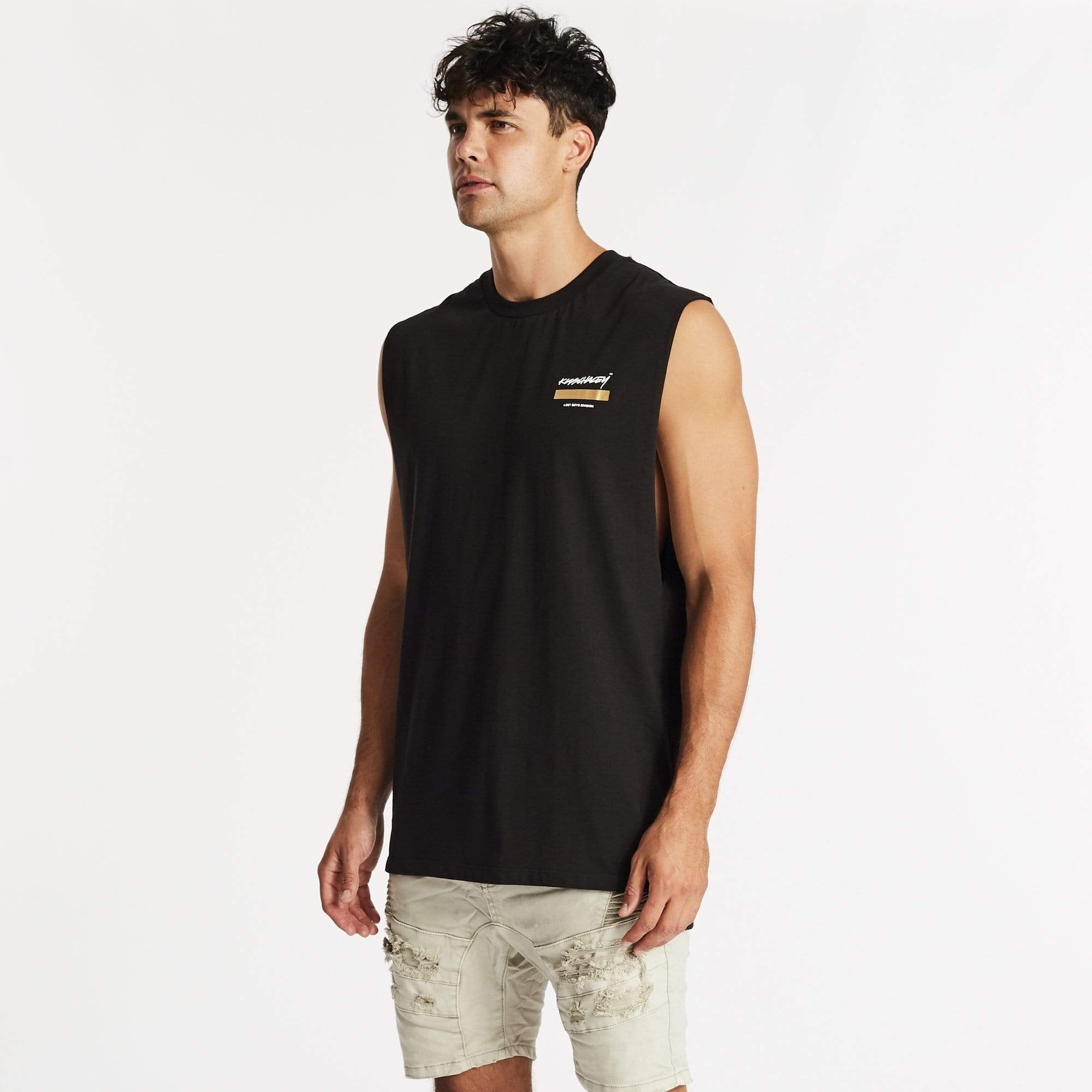 Stolen Step Hem Muscle Tee Jet Black