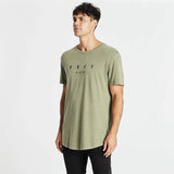 Substantial Dual Curved T-Shirt Pigment Khaki
