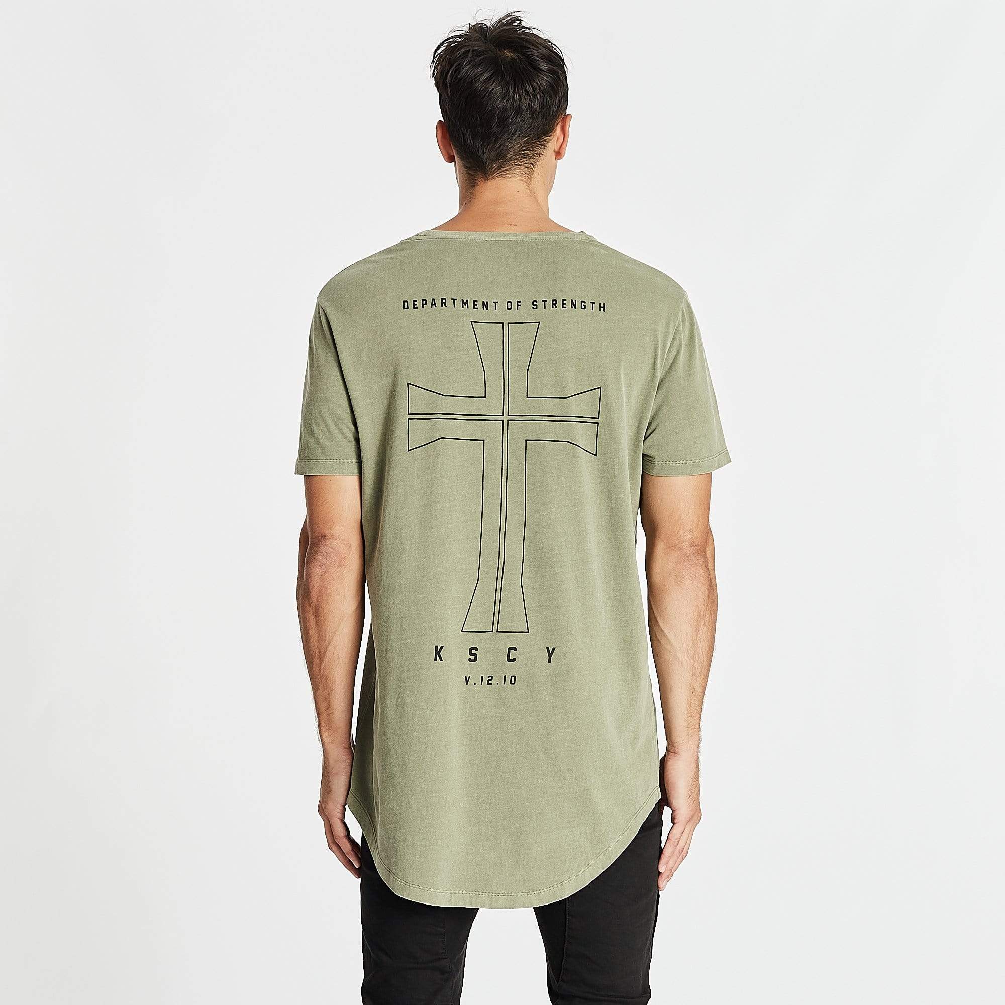 Substantial Dual Curved T-Shirt Pigment Khaki