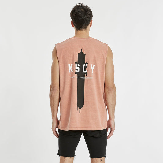 Sunset Relaxed Muscle Tee Pigment Clay