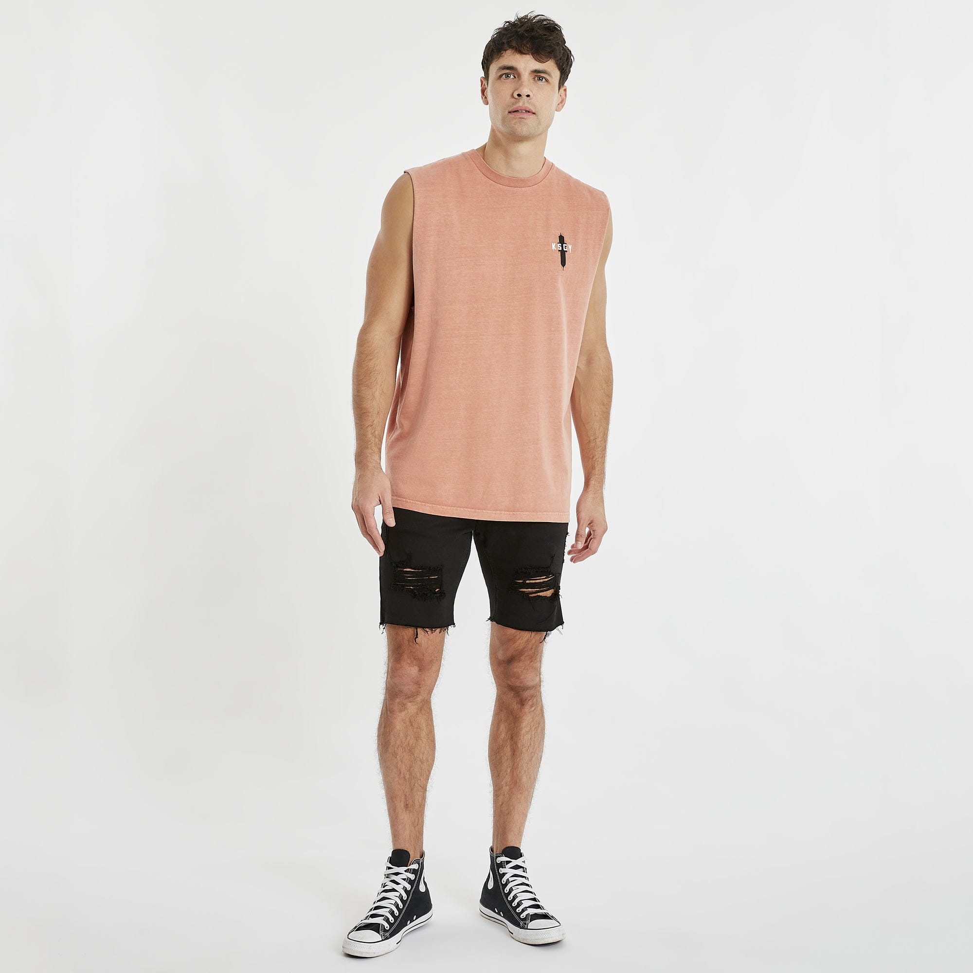 Sunset Relaxed Muscle Tee Pigment Clay