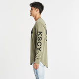 Till Then Dual Curved Long Sleeve T-Shirt Pigment Khaki